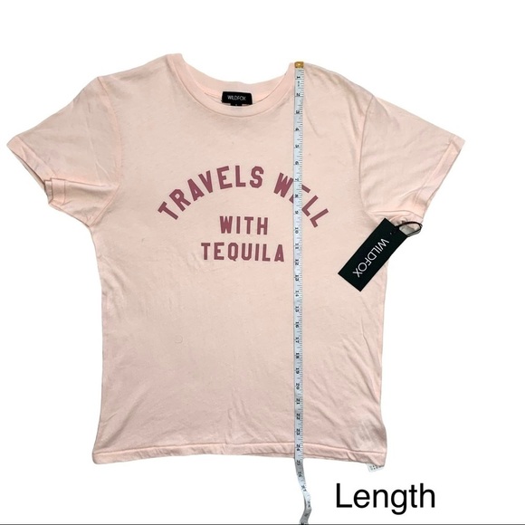 Wildfox Pink Travels Well With Tequila T-Shirt Size Small - Picture 10 of 15